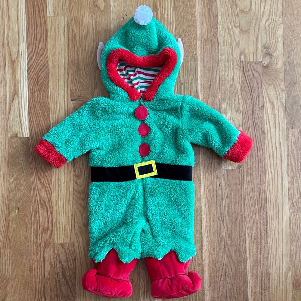 3-6M Christmas Elf Fleece One Piece